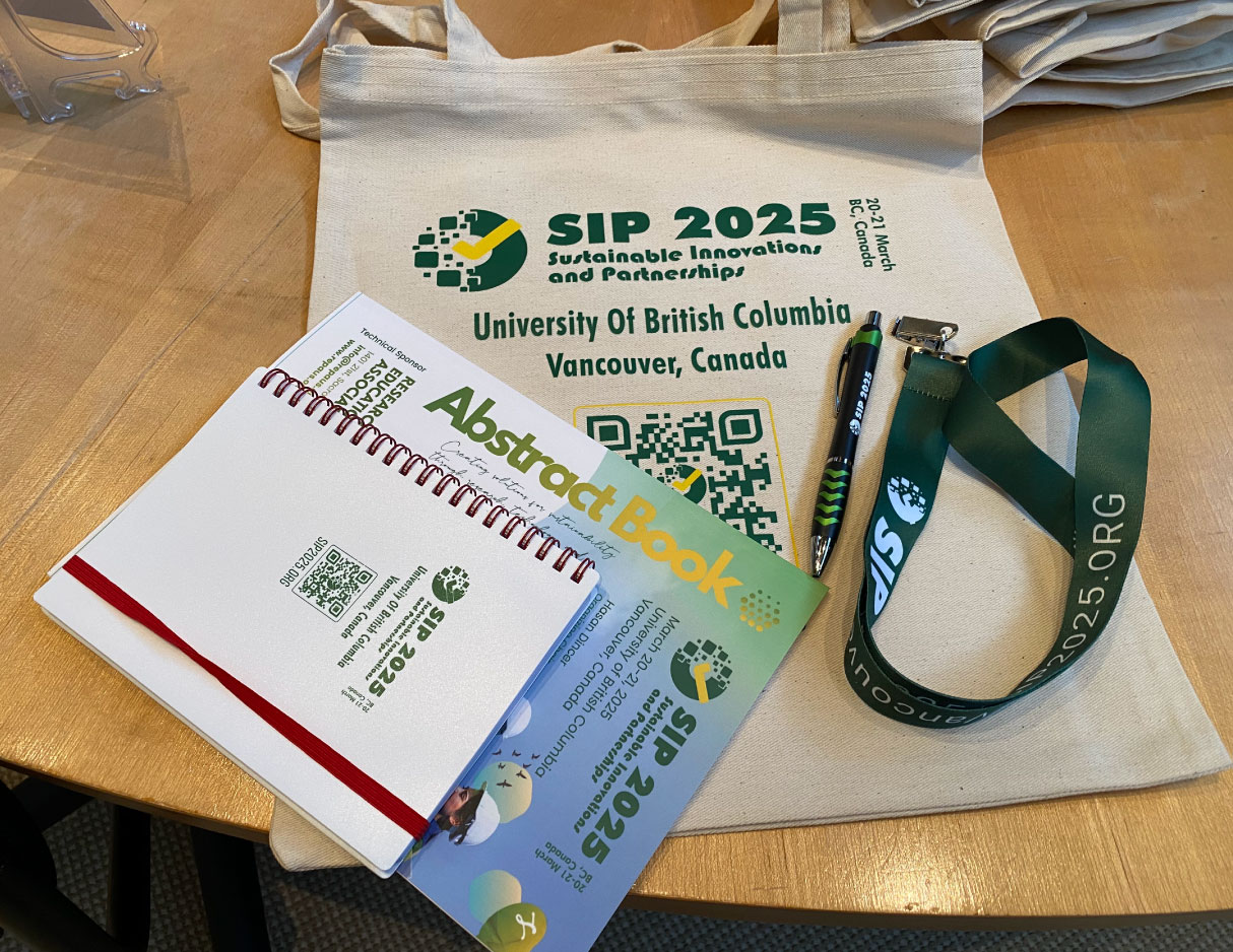 SIP2025 conference kit including event materials.